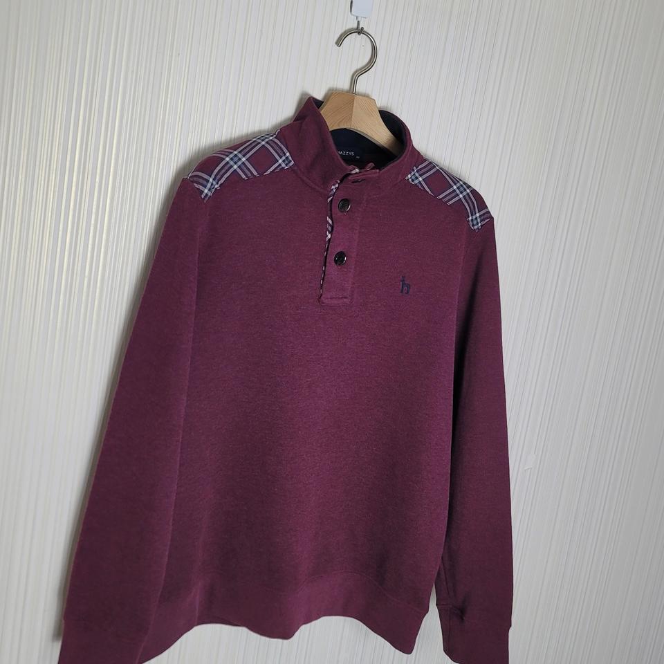 95-100 헤지스 헨리넥 니트맨투맨 와인 체크