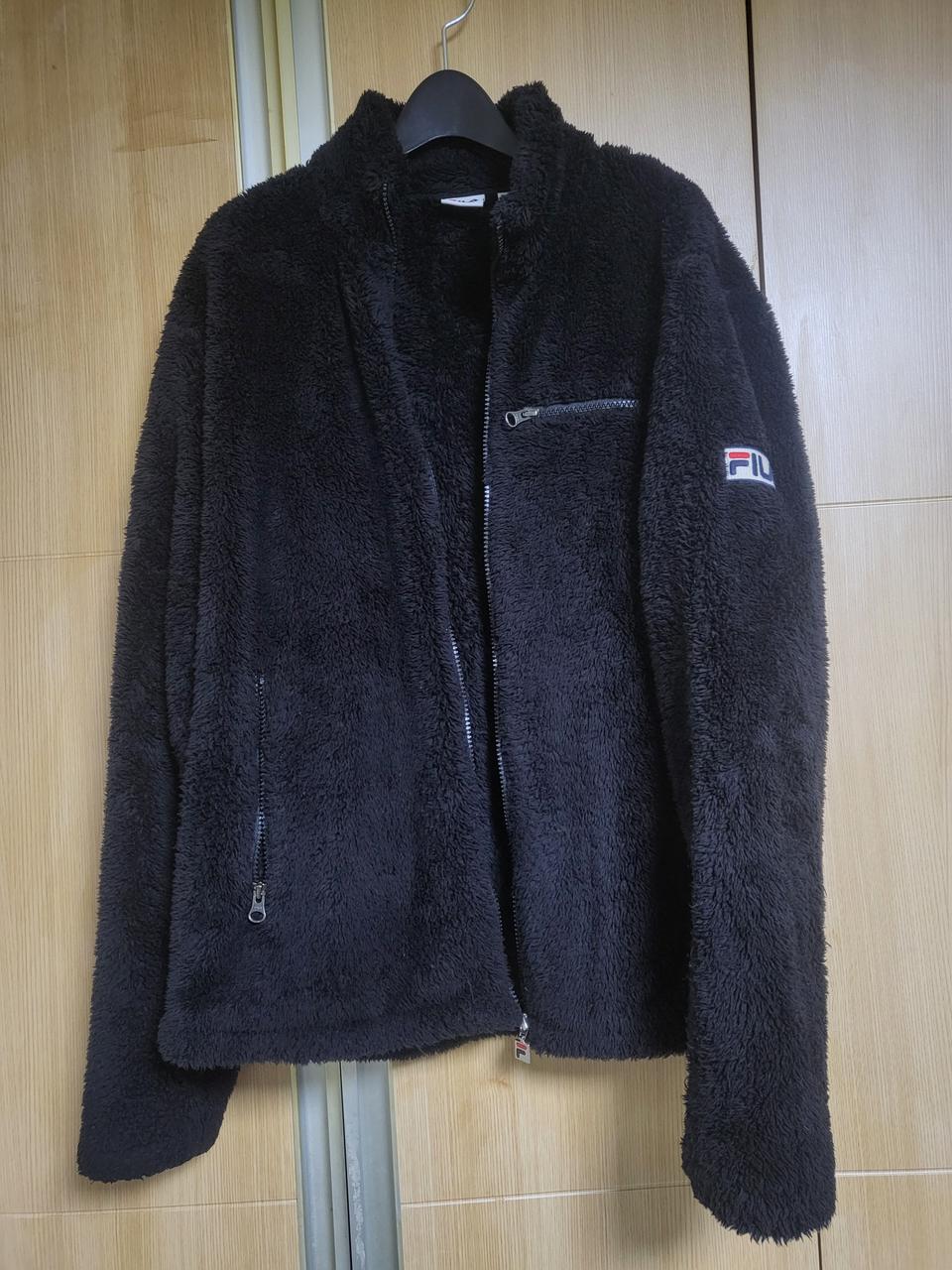 (100) FILA 필라 블랙 뽀글이 플리스 집업