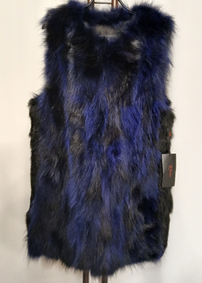 정품)진도끌레베 천연모피 조끼 라쿤 토끼털 77사이즈 새상품