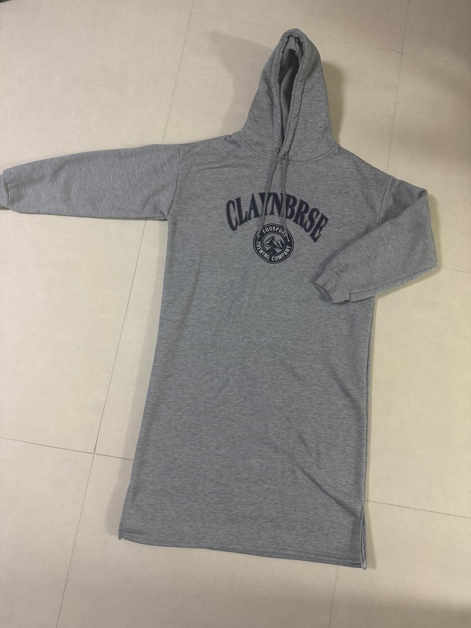 새상품 여성 후드 기모 롱 원피스