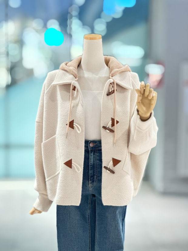 케네스레이디 니트 후드 코트