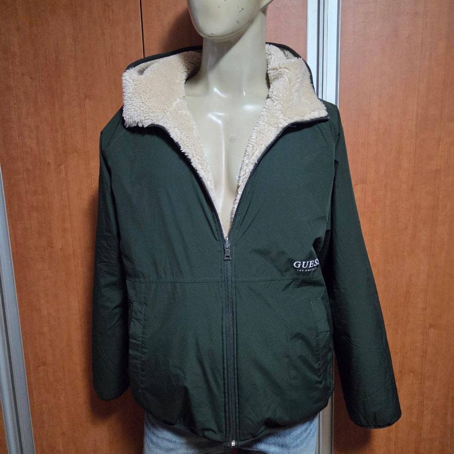 GUESSLOSANGELES게스후드양면점퍼후리스XL공용입니다