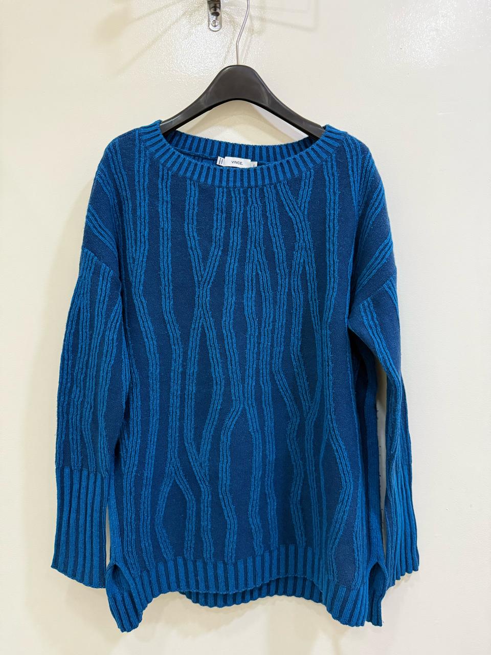 빈스 물결 패턴 니트 스웨터 정품