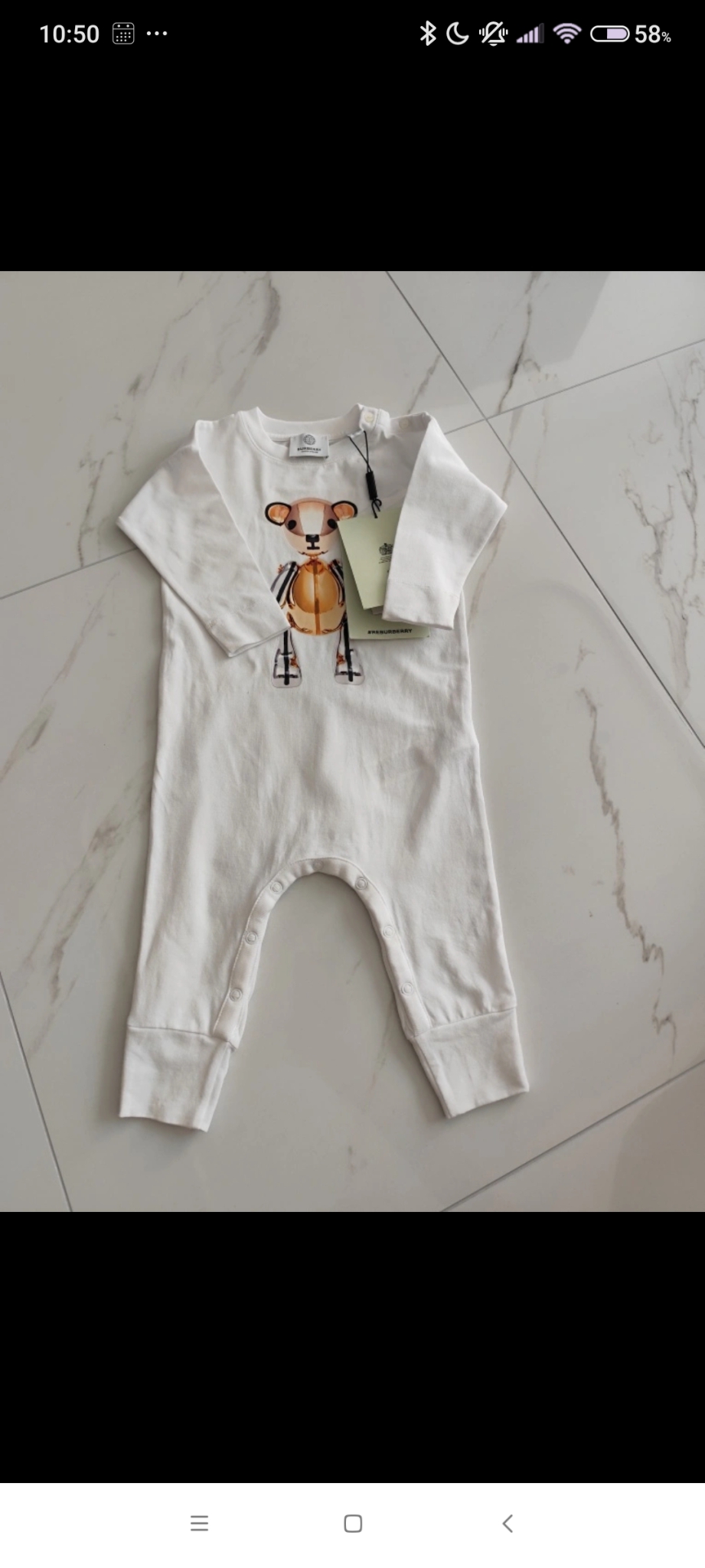 버버리 곰돌이 바디수트 새상품