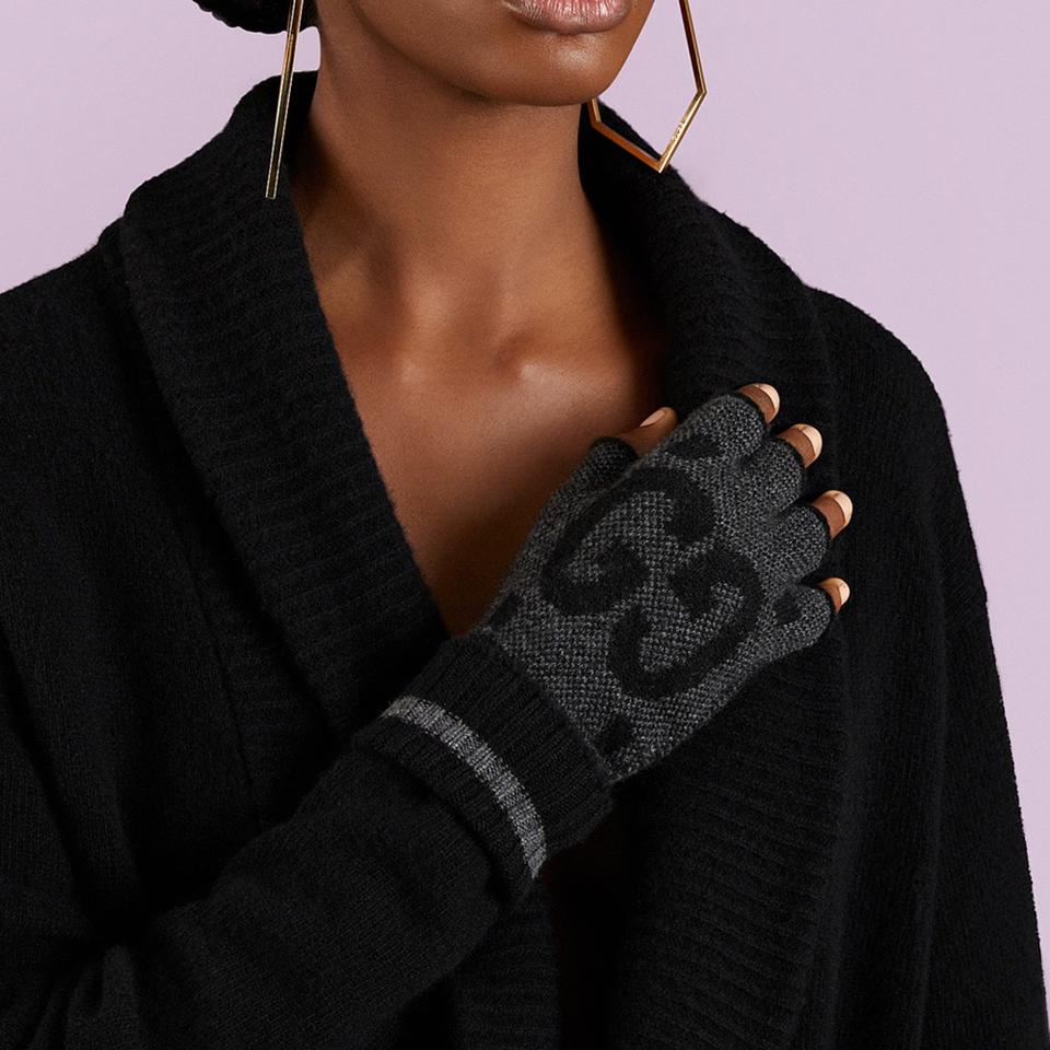 새상품 구찌 GG 핑거리스 장갑 캐시미어 100% 블랙