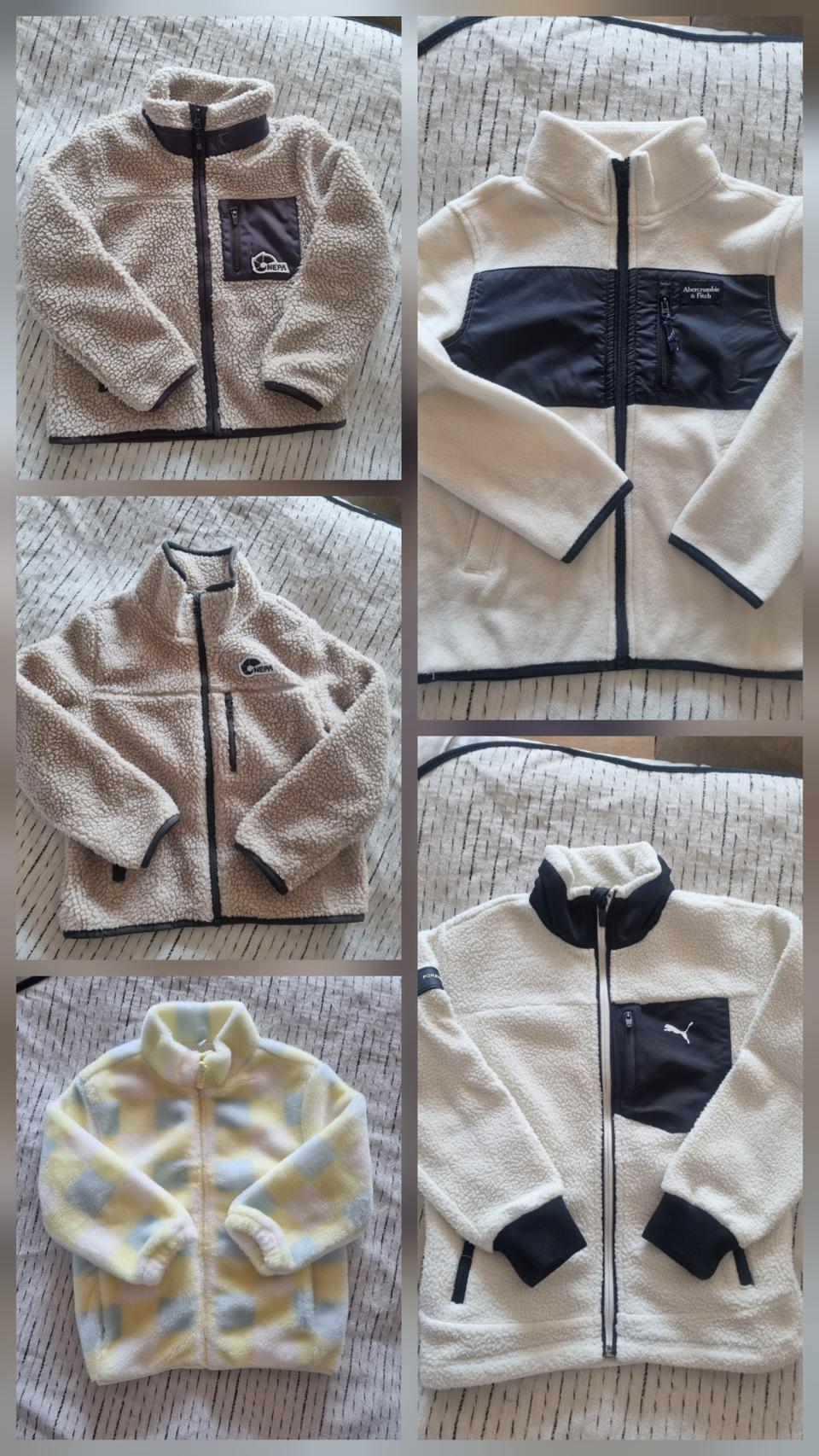 키즈플리스집업5개일괄/120사이즈