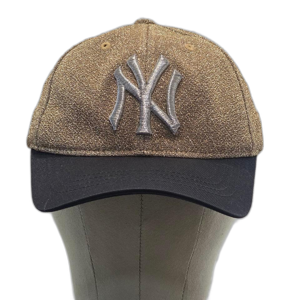 L7-8:MLB 뉴욕양키스 골드글리터 캡주니어(53-55cm)-머리작은분