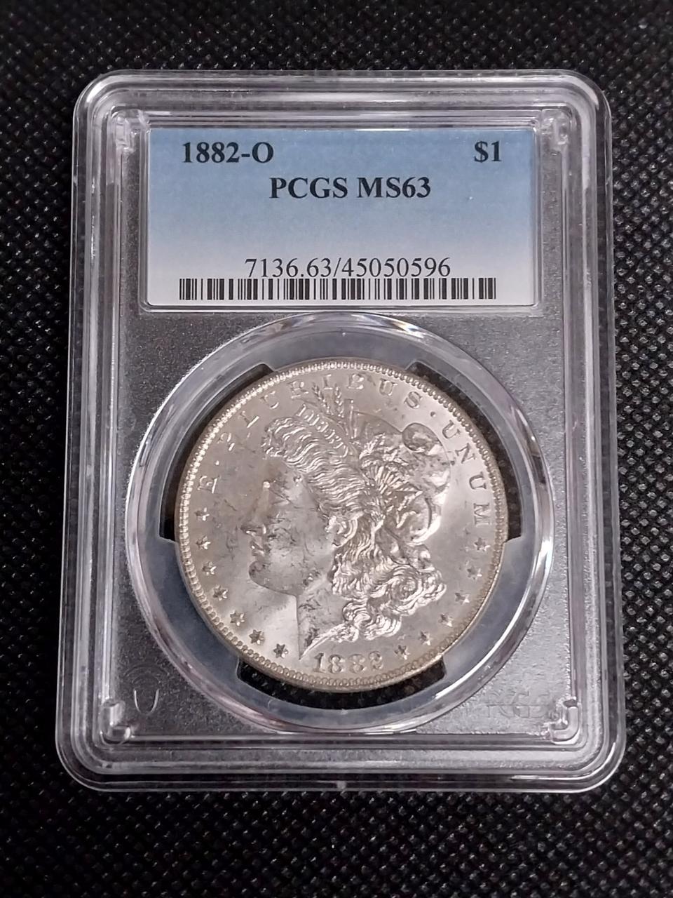 1882년 o 미국 모건달러 pcgs ms63 은화