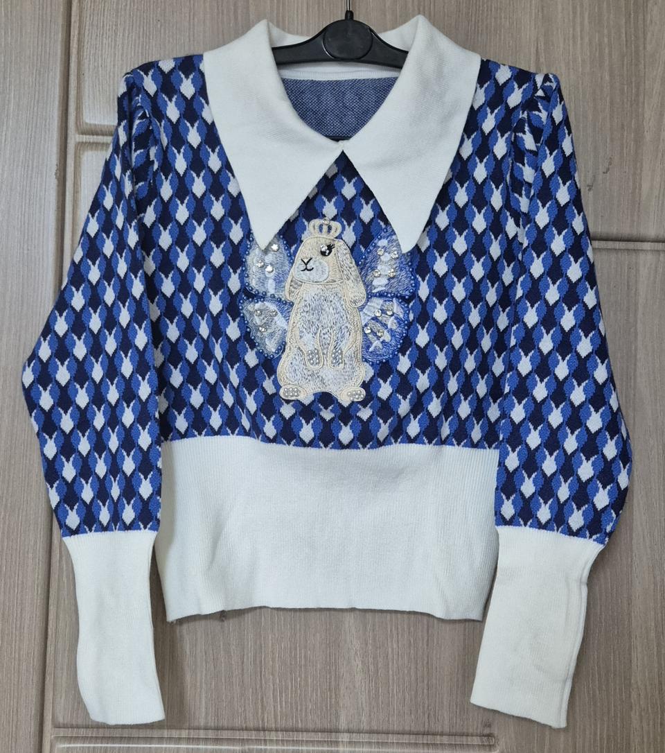 토끼 자수 니트(여성용)S