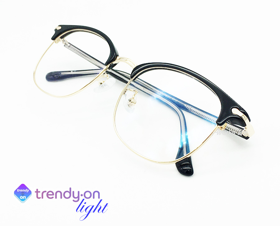트렌디온 L 블랙 골드 하금안경테 안경점 H-EOC6O 반뿔테 새제품