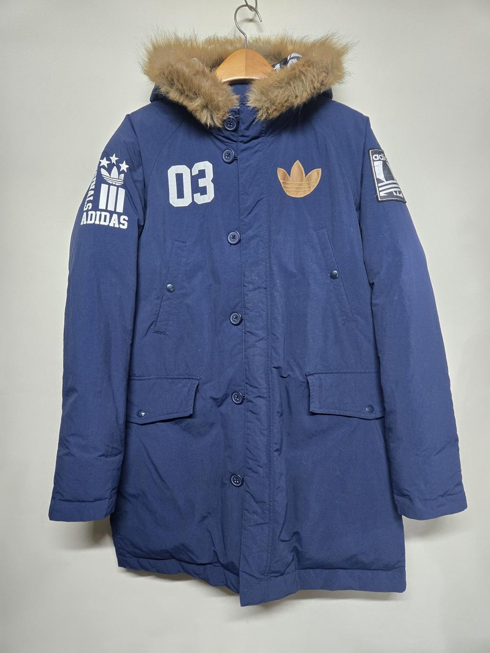 아디다스 배지 다운 패딩 네이비110