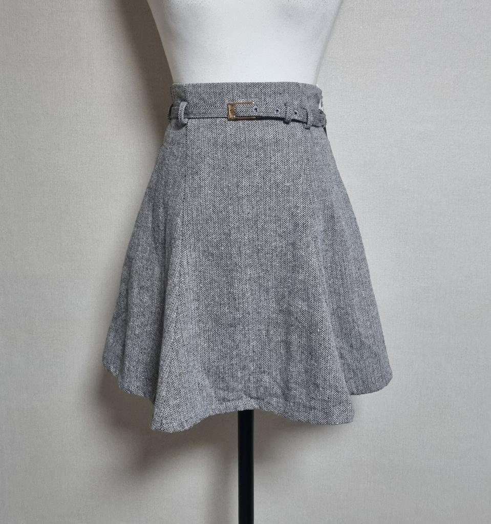 S135 트위드벨트모직스커트