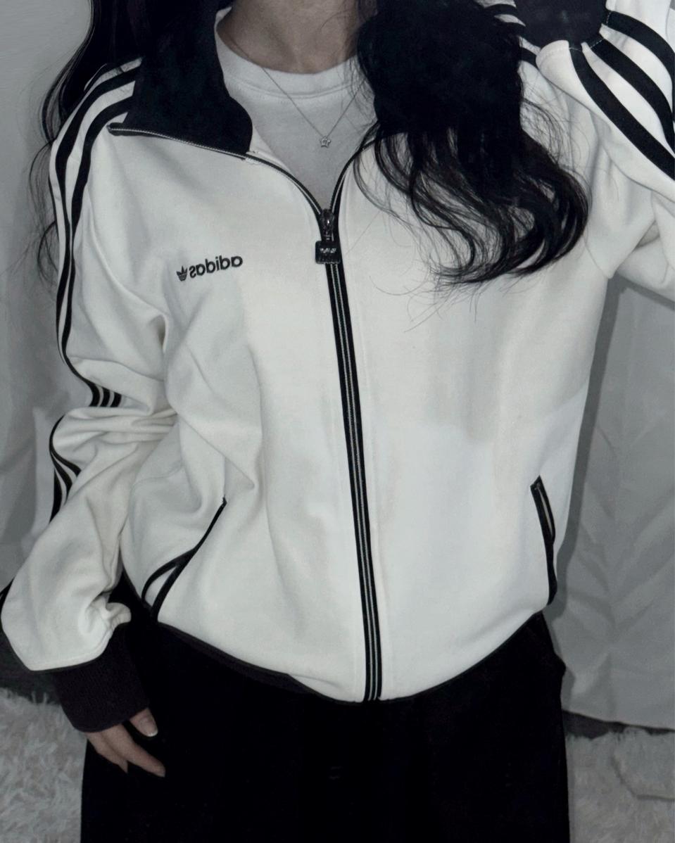 아디다스 화이트 베켄바우어 트랙탑 져지