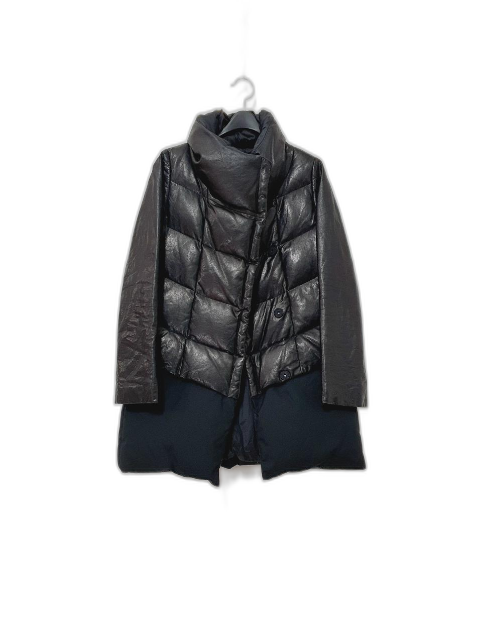 FORMIZ 포미즈 여성 하이카라 양가죽 오리털롱패딩