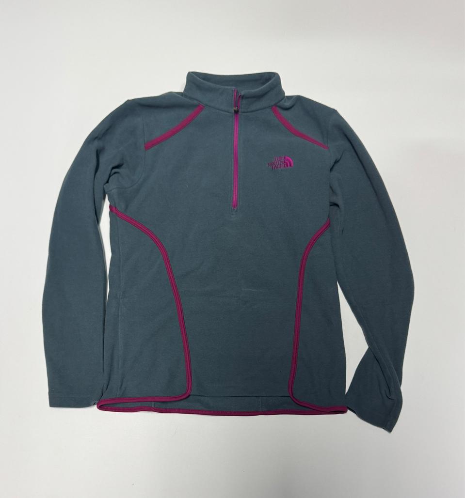 여성 노스페이스 풀오버 플리스 소재 반집업 티셔츠 s