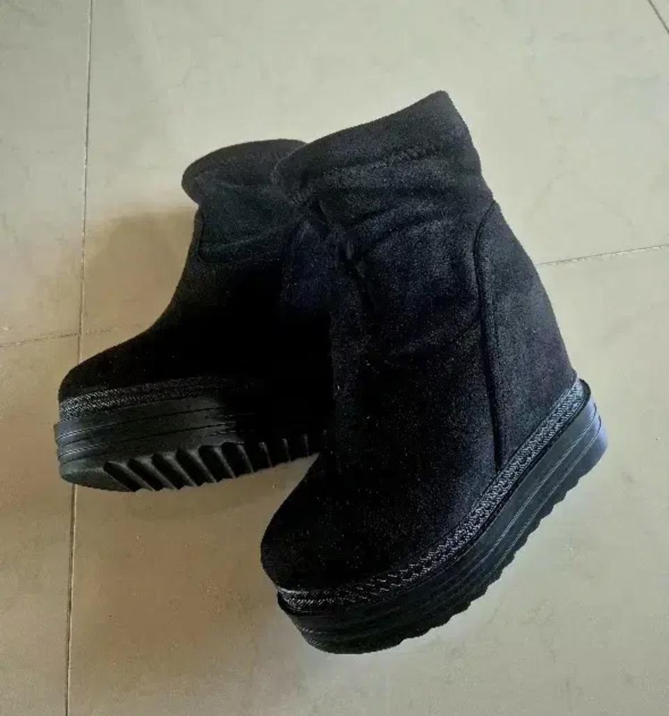 키높이 웨지 속굽 부츠/245/13cm