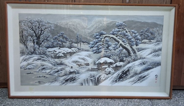 설경 산수화석산 한원택동양화 대작