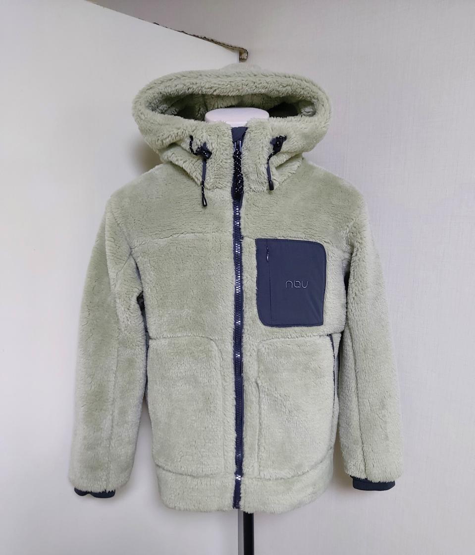 나우 공용 U 포그니 후리스 배색 후드 자켓 (M 오버핏)