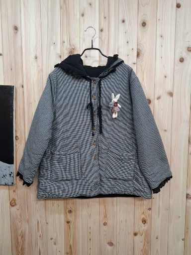 안감기모 레이스 후드 자켓