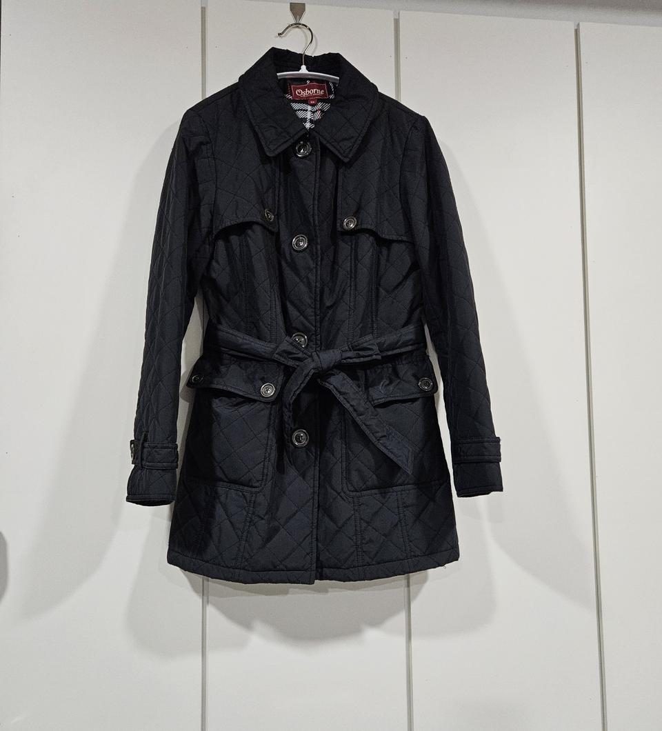 Osborne 오스본 여성 블랙 퀼팅 벨트 자켓