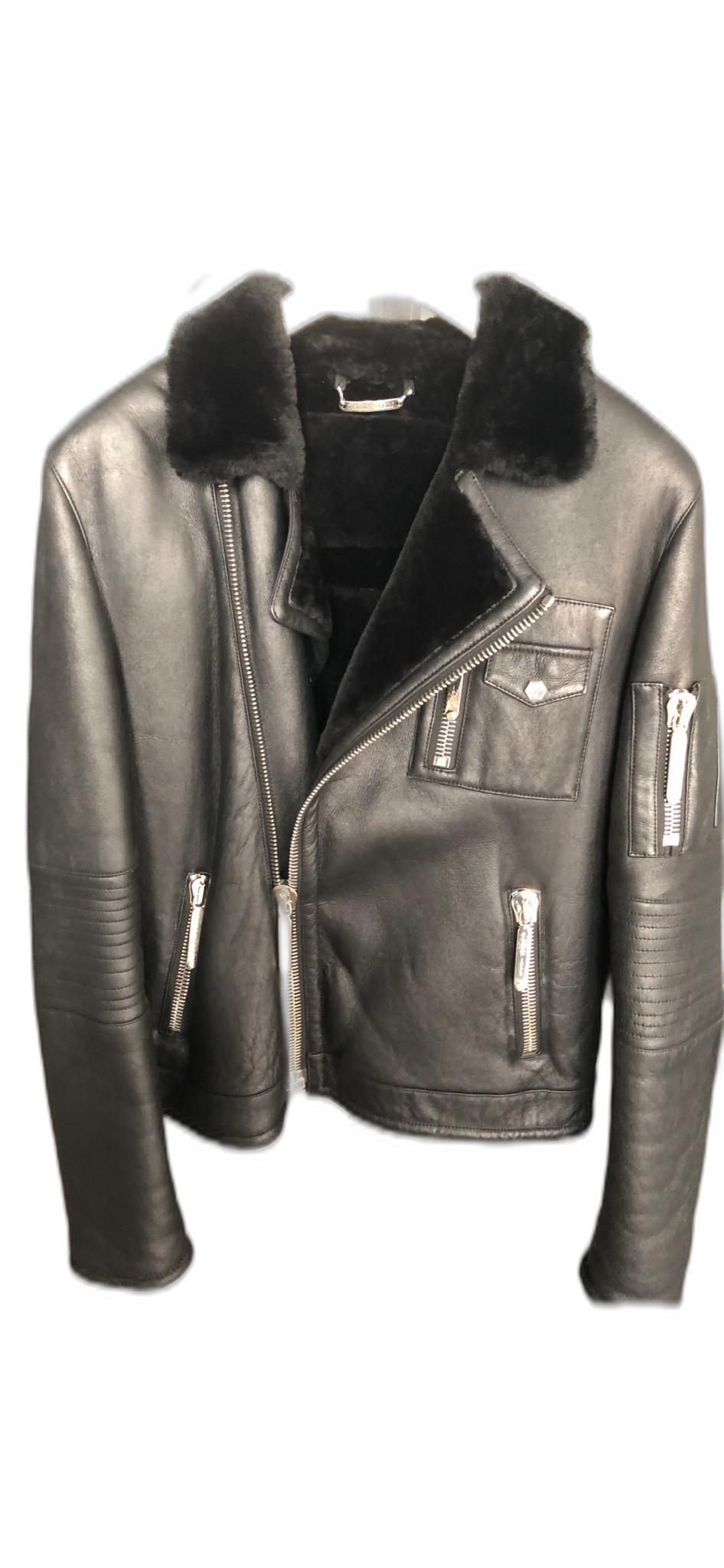 필립플레인 남성 시어링 무스탕 자켓