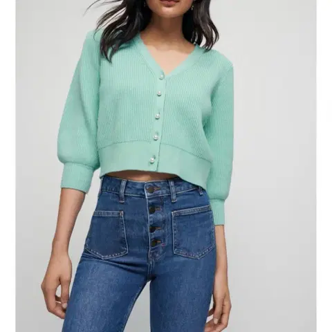 maje 마쥬 진주버튼 골지 가디건 55