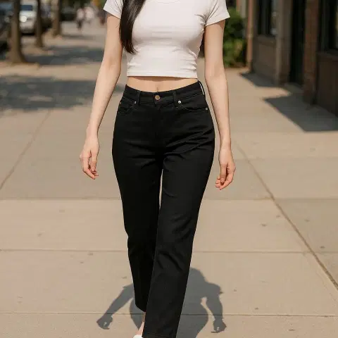 에스카다 ESCADA 코튼 스트레이트 팬츠_34