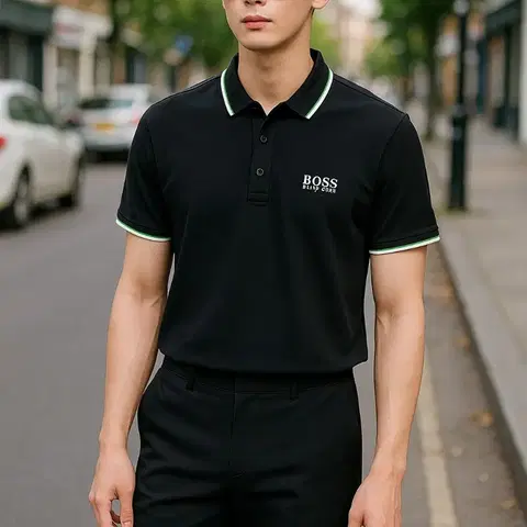 휴고보스. 남자 레귤러핏 반팔 폴로 셔츠_S