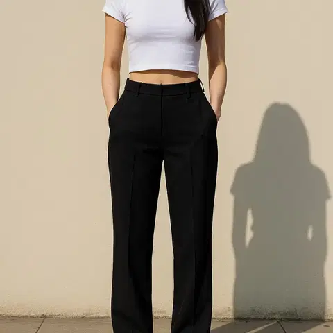 몽돌 MONGDOL 와이드 슬랙스 검정_S