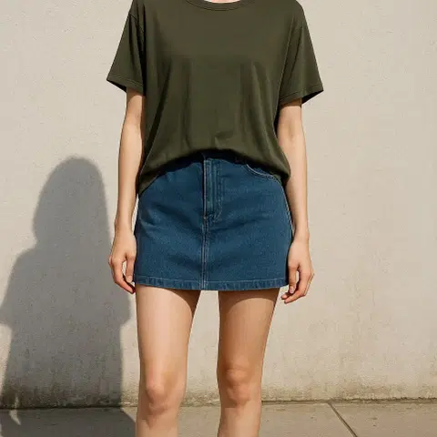 띠어리 Theory 올리브그린 실크 반팔_S