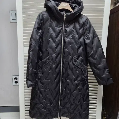 입체무늬 덕다운 후드 패딩