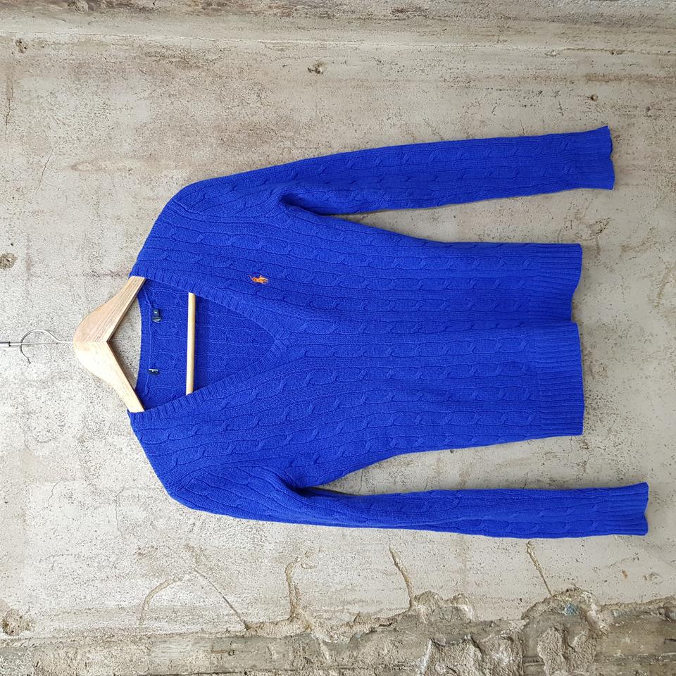 랄프로렌 브이넥 니트 파랑 S사이즈