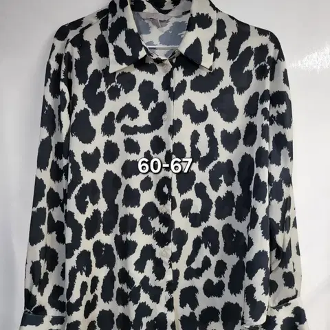 호피 쉬폰 긴팔 블라우스 60-67