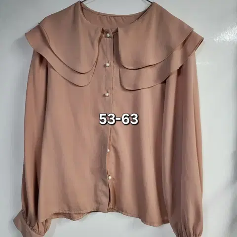 자몽 빅카라 긴팔 블라우스 53-63