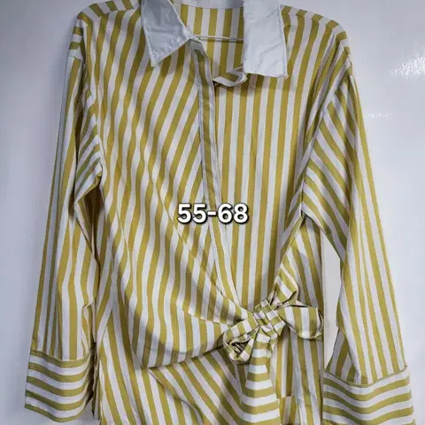 스트라이프 셔츠 긴팔 블라우스 55-68