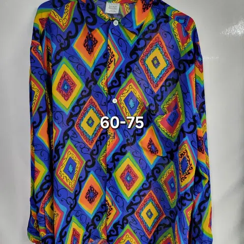 빈티지 패턴 긴팔 블라우스 60-75