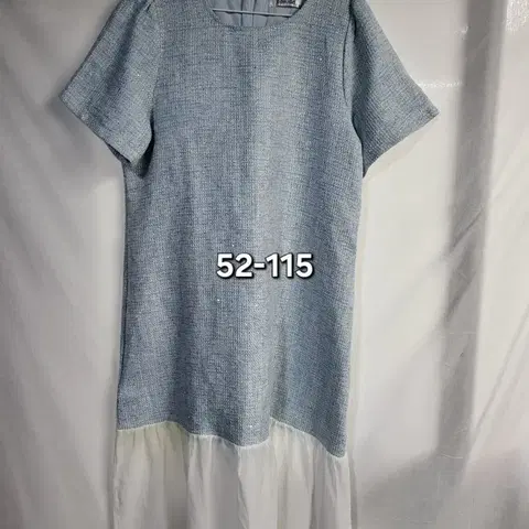트위드 반팔 원피스 52-115, 쉬폰 미세이염
