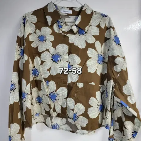 플라워 셔츠 긴팔 블라우스 72-58