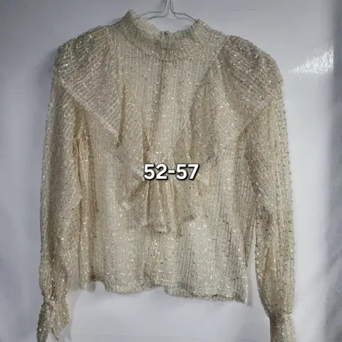 자수 매쉬 긴팔 블라우스 52-57