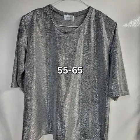 실버 어깨뽕 반팔 티셔츠 55-65