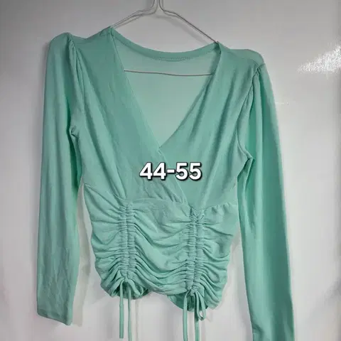 민트 긴팔 주름 상의 44-55