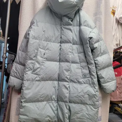 헤지스 후드 하프 패딩 여성 90