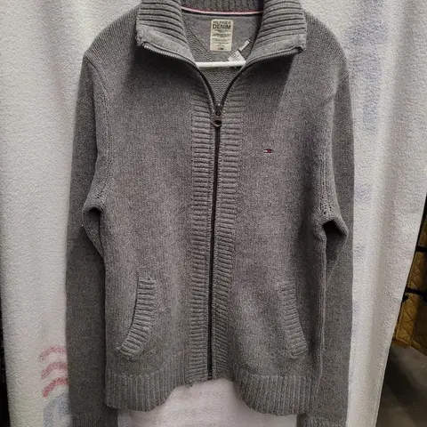 타미힐피거 카라 니트 집업 여성M