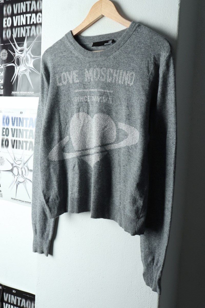 W(S) 모스키노 니트 캐시미어 그레이 하트-162CD