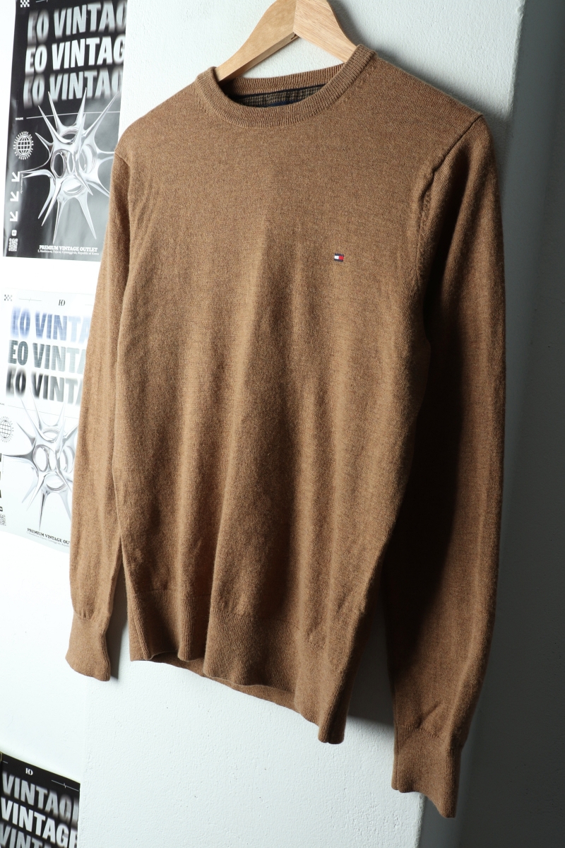 W(S-M) 타미힐피거 니트 워셔블 카멜 울-162CE