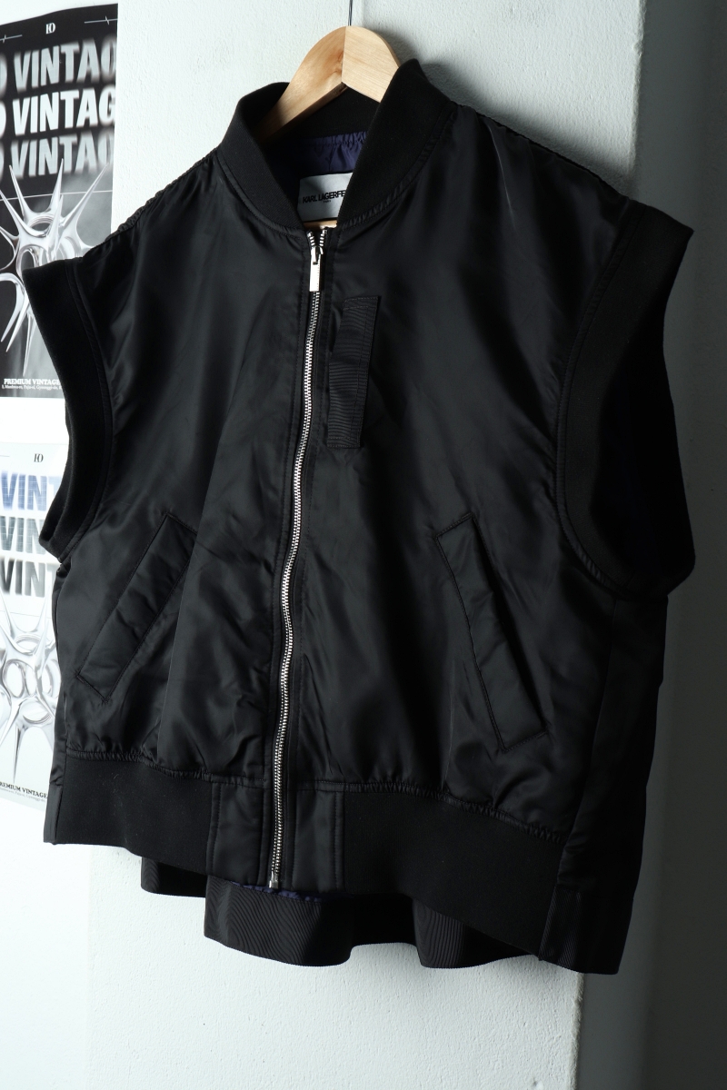 W(S) 칼라거펠트 집업 바람막이 점퍼자켓 민소매 항공 MA1-162D4