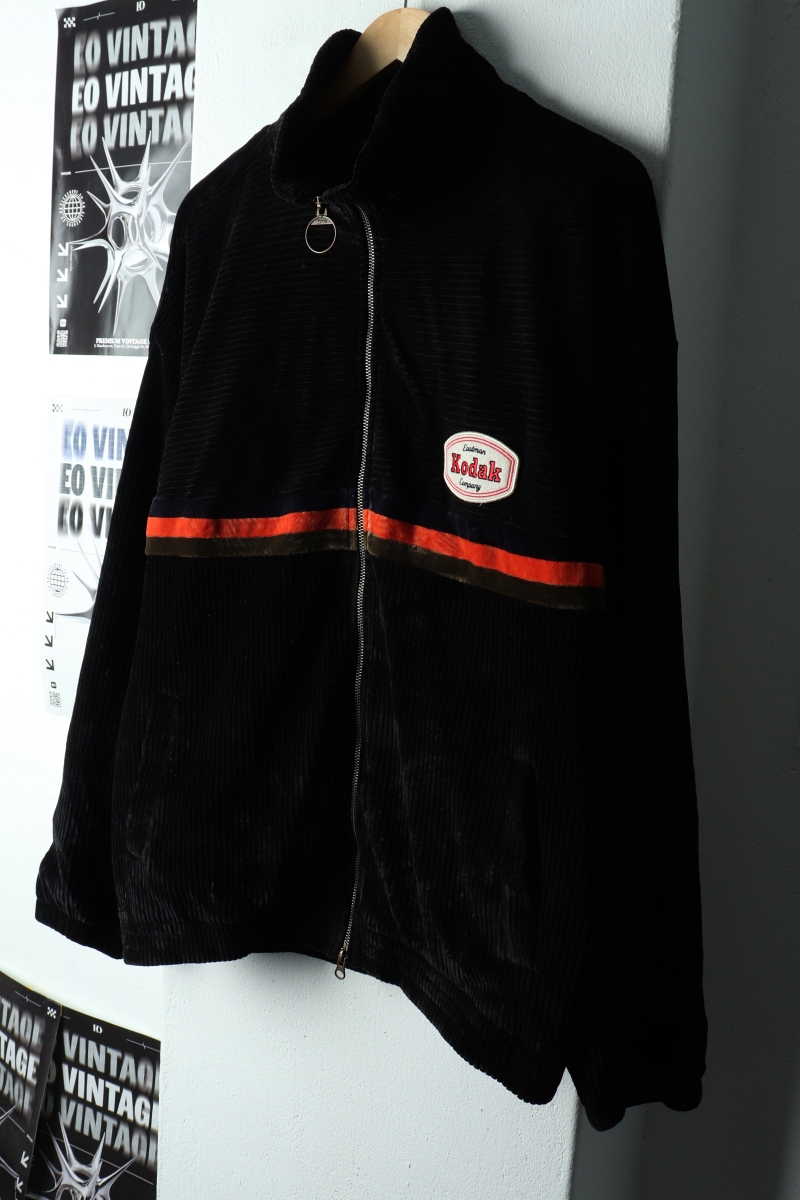 (XL-2XL) 코닥 집업 바람막이 점퍼자켓 코듀로이 블랙-162D5