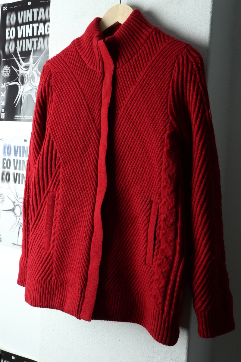 W(XL) 바스키아 패딩 점퍼자켓 니트 레드 구스다운-162D7