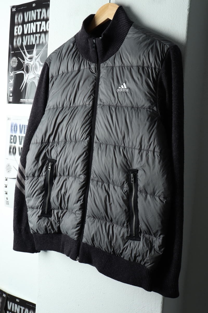 (M-L) 아디다스 패딩 점퍼자켓 부분니트 골프 방풍-162D9