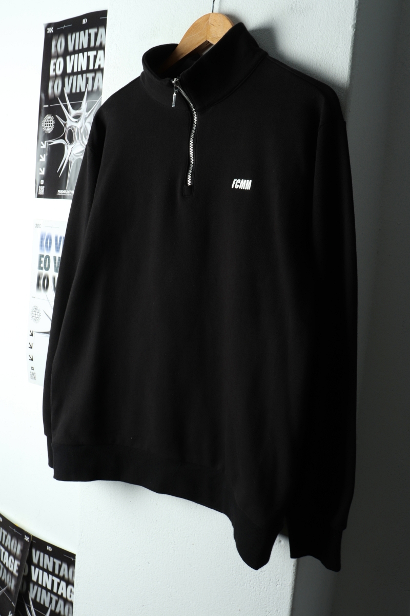 (M) FCMM 맨투맨 티셔츠 반집업 블랙 올드스쿨-162E5